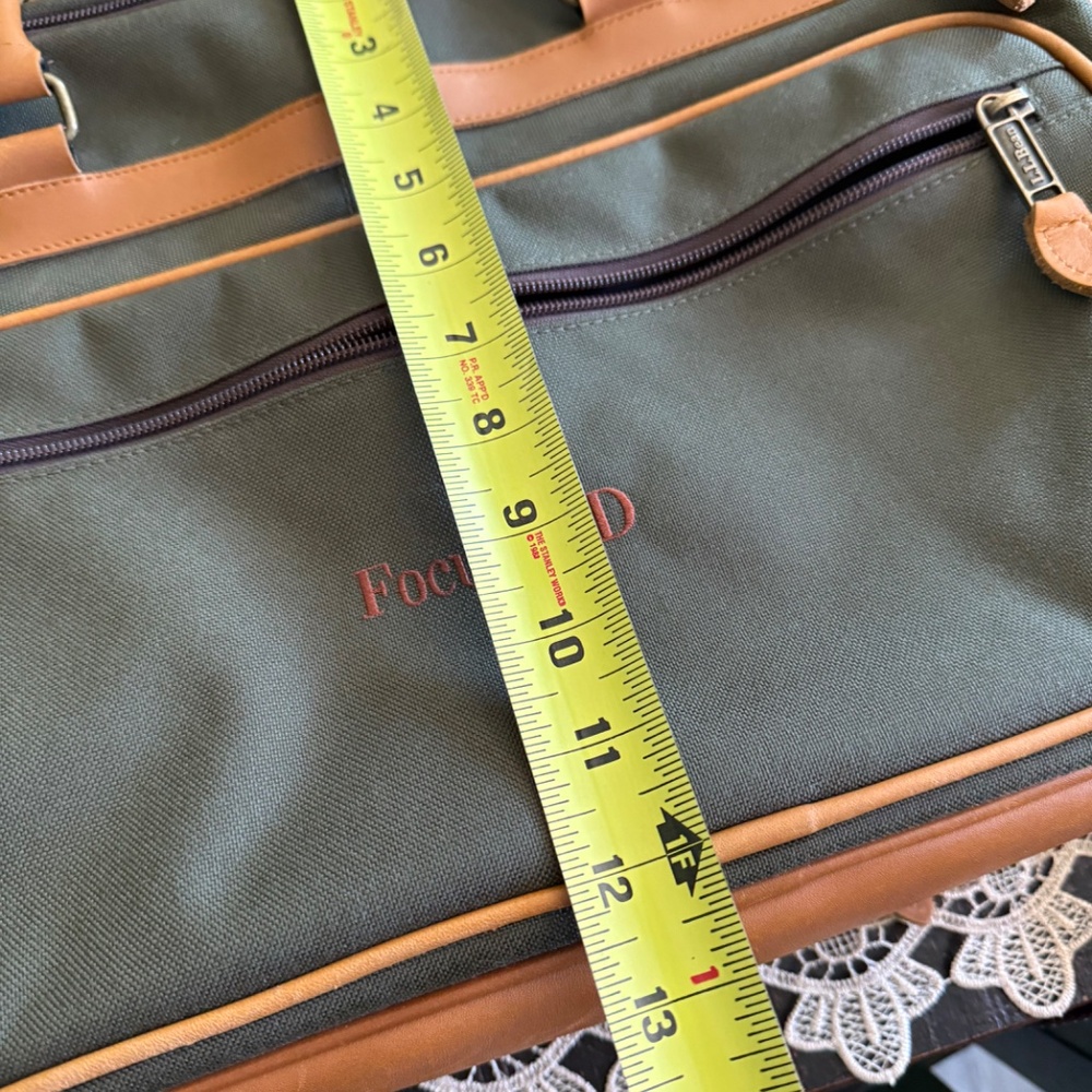 LL Bean leather trim carry on bag - Picture 3 of 9